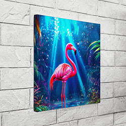 Холст квадратный Розовый фламинго в джунглях, цвет: 3D-принт — фото 2