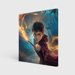 Холст квадратный Гарри Поттер и вороны, цвет: 3D-принт