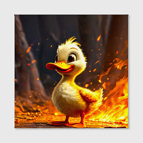 Картина квадратная Утенок в огне / 3D-принт – фото 2