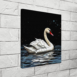 Холст квадратный Белый лебедь ночью, цвет: 3D-принт — фото 2