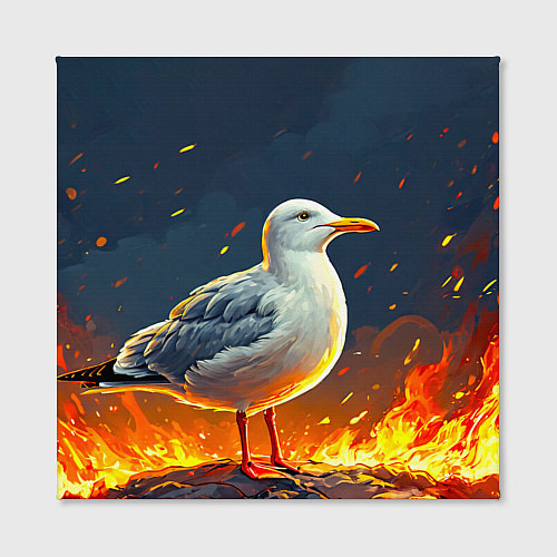 Картина квадратная Чайка в огне / 3D-принт – фото 2