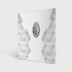 Холст квадратный AC Milan white poly, цвет: 3D-принт