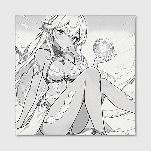 Картина квадратная Фэнтези девушка нарисованная карандашом / 3D-принт – фото 2