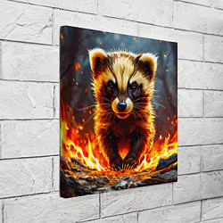 Холст квадратный Енот в огне, цвет: 3D-принт — фото 2