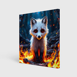 Холст квадратный Песец в огне, цвет: 3D-принт