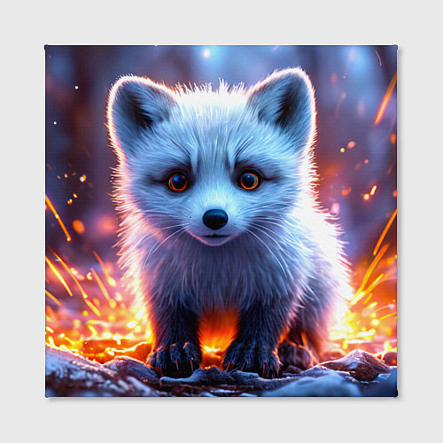 Картина квадратная Песец в искрах / 3D-принт – фото 2