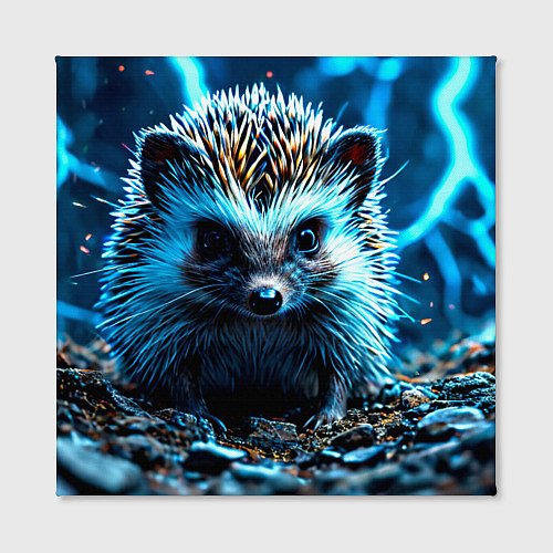 Картина квадратная Ежик в разрядах молний / 3D-принт – фото 2