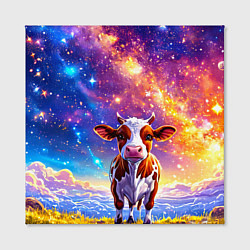 Холст квадратный Коровка и звездное небо, цвет: 3D-принт — фото 2