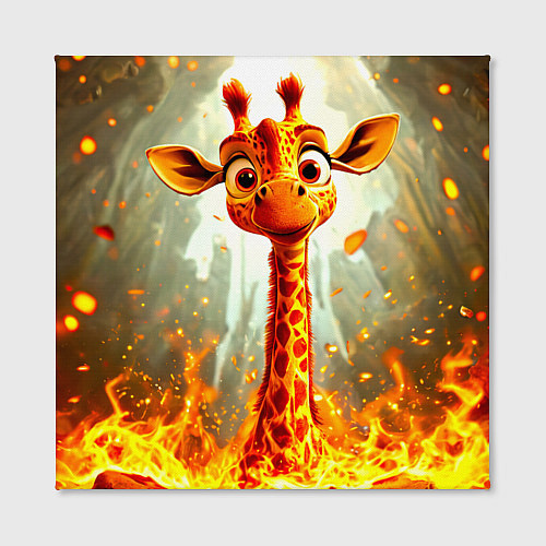 Картина квадратная Жираф в огне / 3D-принт – фото 2
