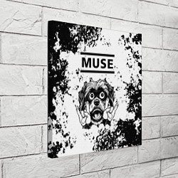 Холст квадратный Muse - рок пес, цвет: 3D-принт — фото 2
