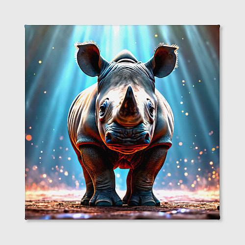 Картина квадратная Носорог в лучах / 3D-принт – фото 2