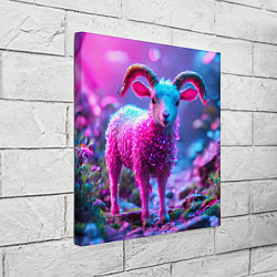 Холст квадратный Козлик в розовом, цвет: 3D-принт — фото 2