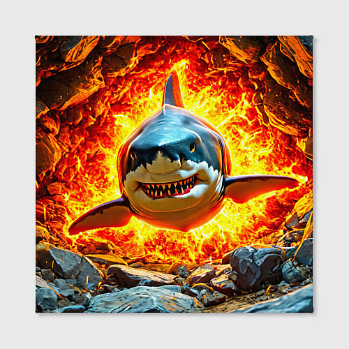 Картина квадратная Акула в огне / 3D-принт – фото 2