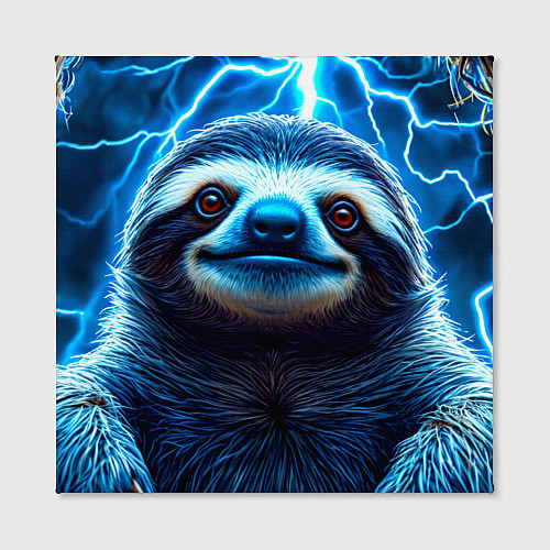 Картина квадратная Ленивец в разрядах молний / 3D-принт – фото 2