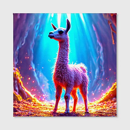 Картина квадратная Лама в неоновых лучах / 3D-принт – фото 2