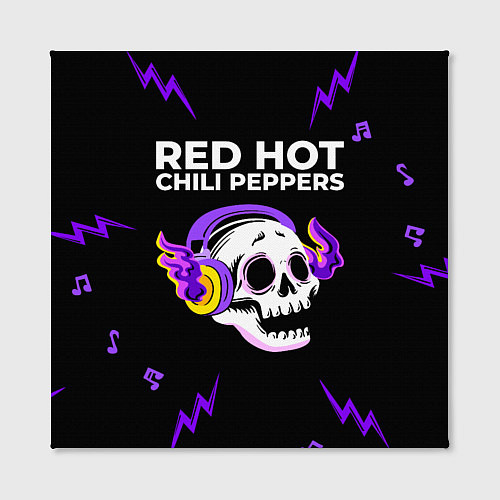 Картина квадратная Red Hot Chili Peppers неоновый череп / 3D-принт – фото 2