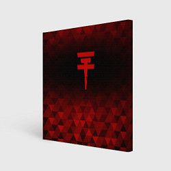 Холст квадратный Tokio Hotel red poly, цвет: 3D-принт