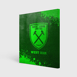 Холст квадратный West Ham - green gradient, цвет: 3D-принт