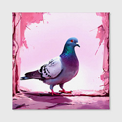 Холст квадратный Голубь в розовом, цвет: 3D-принт — фото 2