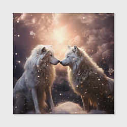 Холст квадратный Волчья нежность, цвет: 3D-принт — фото 2