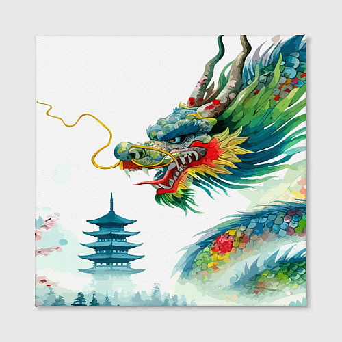 Картина квадратная Japanese watercolor dragon - art / 3D-принт – фото 2