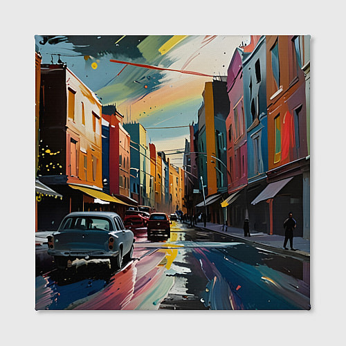 Картина квадратная Улица в стиле экспрессионизм / 3D-принт – фото 2