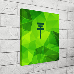 Холст квадратный Tokio Hotel green poly, цвет: 3D-принт — фото 2