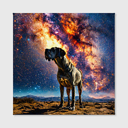 Холст квадратный Немецкий дог и космическое небо, цвет: 3D-принт — фото 2