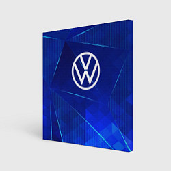 Холст квадратный Volkswagen blue poly, цвет: 3D-принт