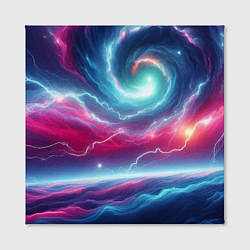 Холст квадратный Spiral neon galaxy - ai art fantasy, цвет: 3D-принт — фото 2