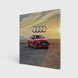 Картина квадратная Audi RS 7 на закате солнца