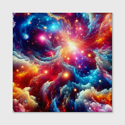 Холст квадратный Colorfull neon space clouds - ai art fantasy, цвет: 3D-принт — фото 2
