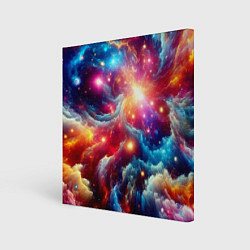 Картина квадратная Colorfull neon space clouds - ai art fantasy