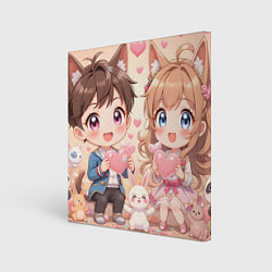 Холст квадратный Аниме для малышей, цвет: 3D-принт