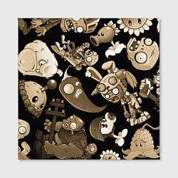 Холст квадратный Растения против зомби в бежевом цвете, цвет: 3D-принт — фото 2