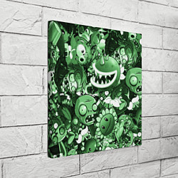 Холст квадратный Растения против зомби в зеленом цвете, цвет: 3D-принт — фото 2