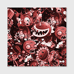 Холст квадратный Растения против зомби в красном цвете, цвет: 3D-принт — фото 2