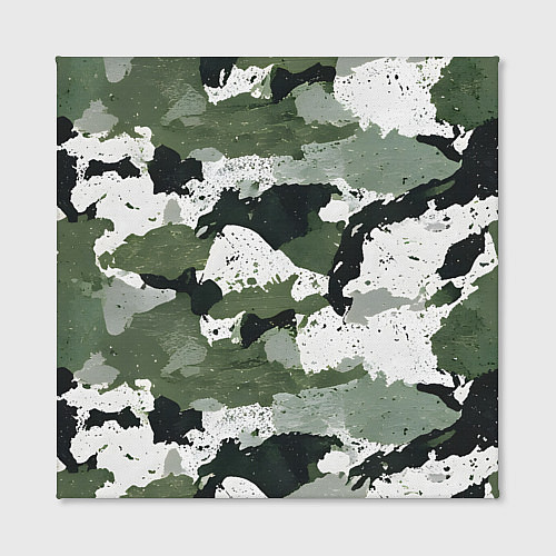 Картина квадратная Зеленый фактурный камуфляж / 3D-принт – фото 2