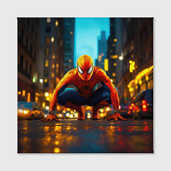Холст квадратный Человек паук на старте, цвет: 3D-принт — фото 2