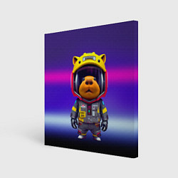 Картина квадратная Baby capybara - cyberpunk