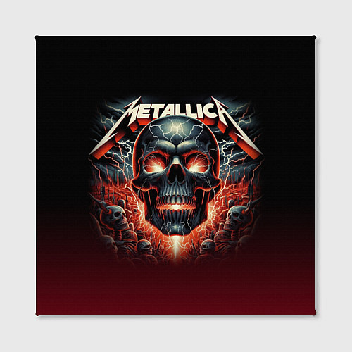 Картина квадратная Metallica - fire skull / 3D-принт – фото 2