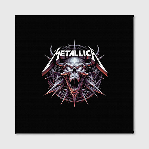 Картина квадратная Metallica - cool skull with horns / 3D-принт – фото 2