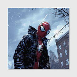 Холст квадратный Человек-паук в куртке, цвет: 3D-принт — фото 2