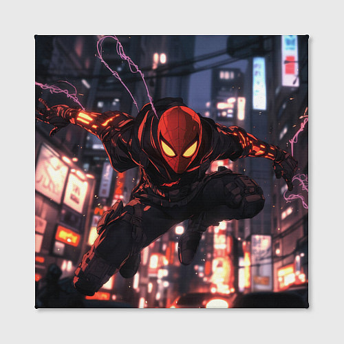 Картина квадратная Человек паук в черном / 3D-принт – фото 2