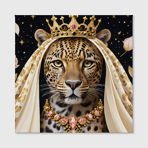 Картина квадратная Леопард с короной / 3D-принт – фото 2