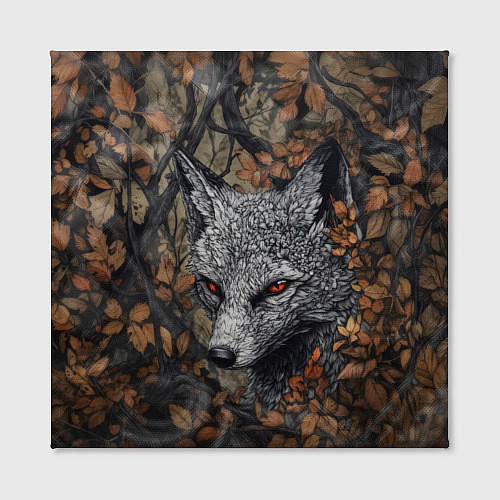 Картина квадратная Хищный серый лис / 3D-принт – фото 2