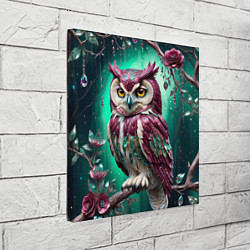 Холст квадратный Волшебная сова в самоцветном лесу, цвет: 3D-принт — фото 2