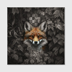 Холст квадратный Внимательный лис, цвет: 3D-принт — фото 2