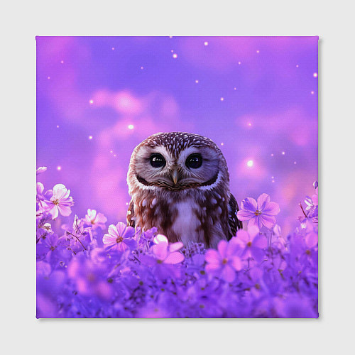 Картина квадратная Сова в фиолетовых цветах / 3D-принт – фото 2