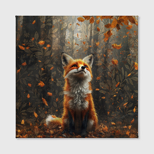 Картина квадратная Довольный лис в лесной чаще / 3D-принт – фото 2